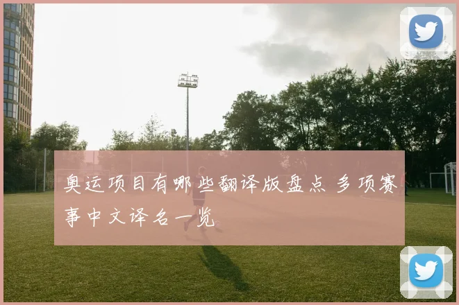 奥运项目有哪些翻译版盘点 多项赛事中文译名一览